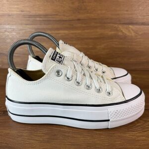 Converse All Star Lift White Low Top Platform Sneakers Women’s Size 5 Shoes